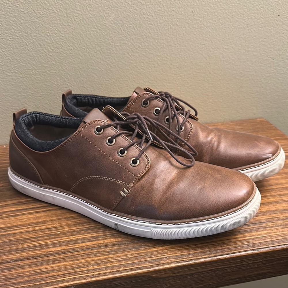 Men's Brown Leather Casual Shoes Sz 10.5